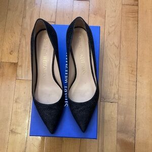 Stuart weitzman black sparkle dress shoes